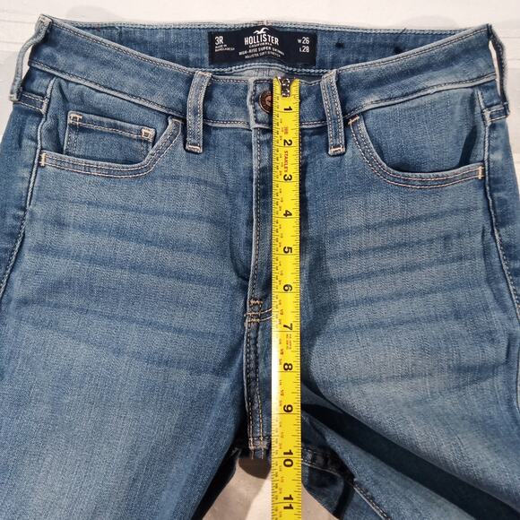 Hollister High-Rise Super Skinny Jeans Women 3R W26 L28 Medium Blue Soft Stretch - Picture 5 of 8